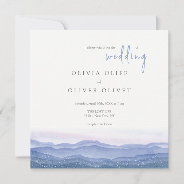 Purple Mountains Wedding  Invitation (Front)