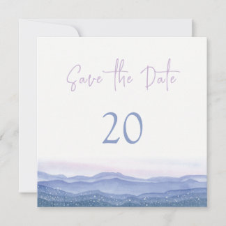 Purple Mountains Wedding Save The Date Invitation