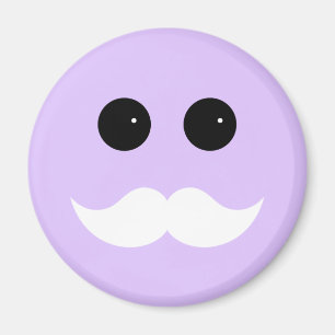 Purple Moustache Emoticon Magnet