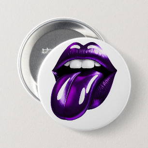 Purple mouth 7.5 cm round badge