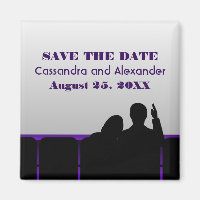 Purple Movie Theatre Save the Date Magnet