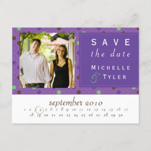 Purple Multi Circle Save the Date Card