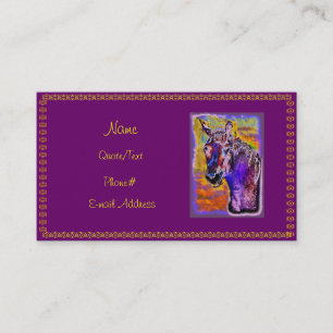 Purple Multi-Coloured Horse Business Card