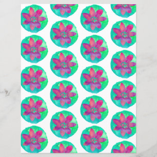 Purple Multicolor Tropical Flower Scrapbook Paper