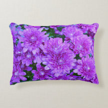 Purple Mums Accent Pillow