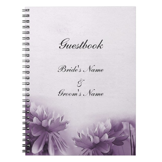 Purple Mums Notebook - Guestbook (Front)