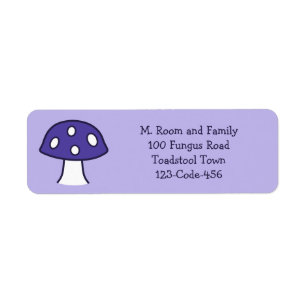 Purple Mushroom Address Labels