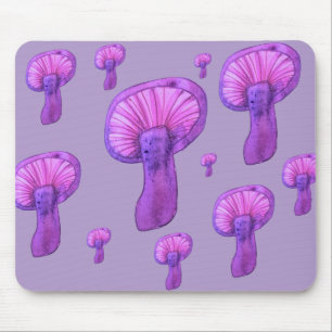 Purple mushroom party mouse mat