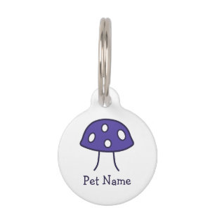 Purple Mushroom Pet Tag