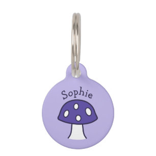 Purple Mushroom Pet Tag