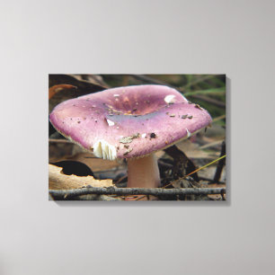 Purple Mushroom Wrapped Canvas