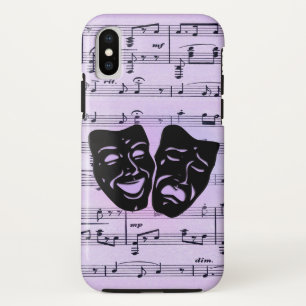 Purple Music and Theater Masks iPhone XS Case