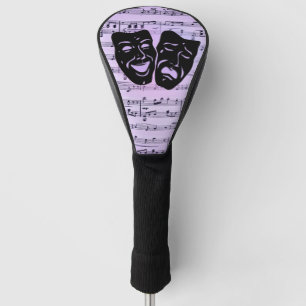Purple Music and Theatre Masks Golf Head Cover