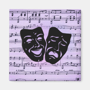 Purple Music and Theatre Masks Magnet