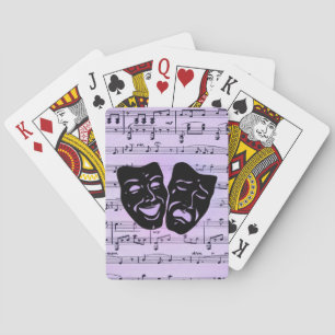Purple Music and Theatre Masks Playing Cards