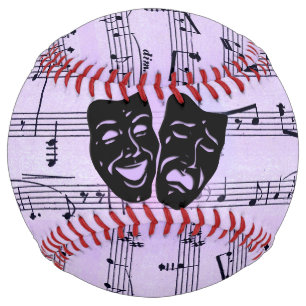 Purple Music and Theatre Masks Softball