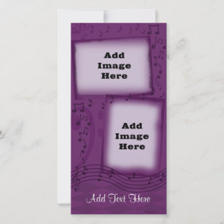 Purple Music Custom Photo Cards