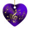 Purple Music Notes and Clef Christmas Ornament