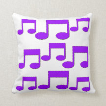 Purple Music Notes Theme Pillow Cushion