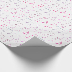 purple music pattern wrapping paper