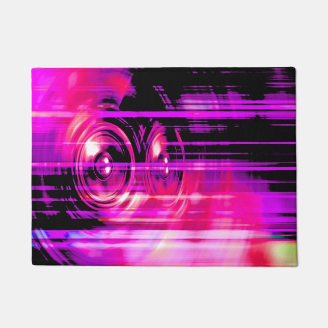 Purple music speakers doormat (Front)
