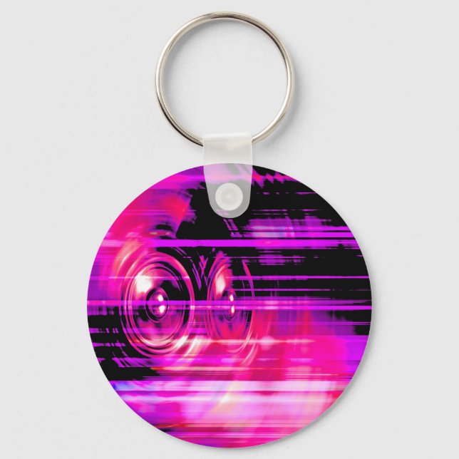 Purple music speakers key ring (Front)