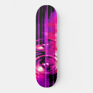 Purple music speakers skateboard