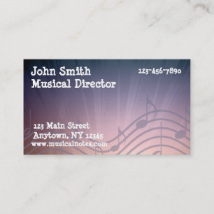 Purple Musical Notes Business Card