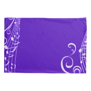 Purple Musical Notes Inspiration Pillowcase