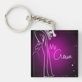 Purple My Crown Square (double-sided) Keychain