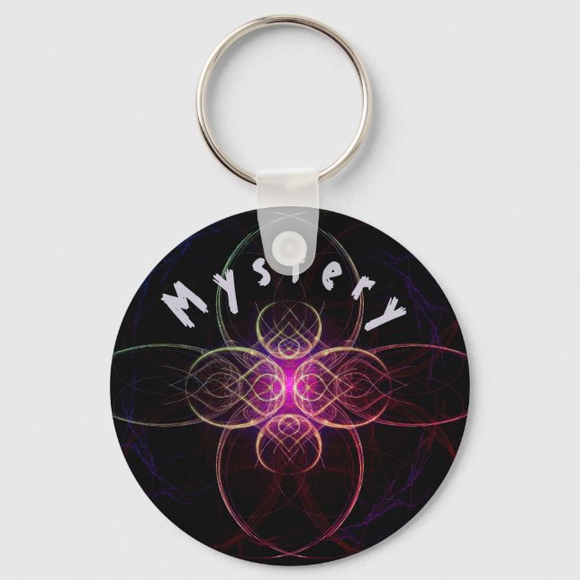 Purple Mystery Space Fractal Key Ring (Front)