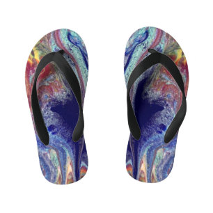 Purple mystery splash kid's flip flops