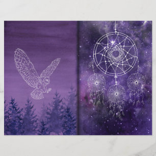 Purple Mystic Dreamcatcher Scrapbook Paper