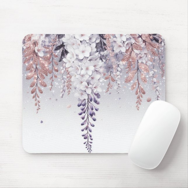 Purple Mystical Wisteria Drift Mouse Mat (With Mouse)