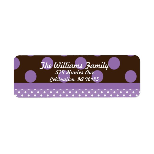 Purple n Brown Dots Address Label (Front)