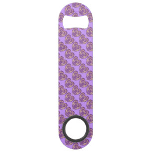 Purple N Gold Brocade Heart Speed Bottle Opener