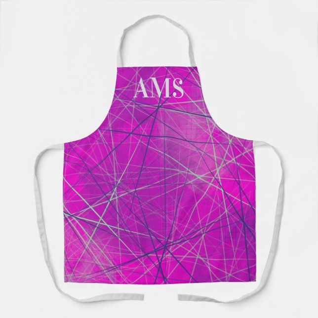 Purple n Pink Network Lines Abstract Apron (Front)