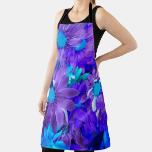 Purple N Turquoise Daisies Apron