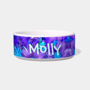 Purple N Turquoise Daisies Personalised Bowl