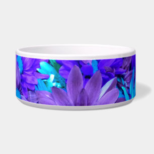 Purple N Turquoise Daisies (Pet ) Bowl
