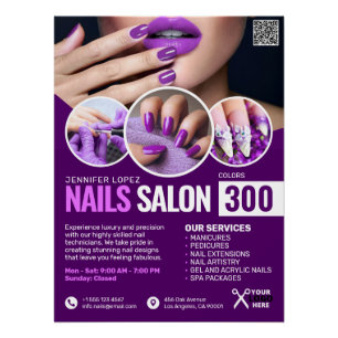 Purple Nail Salon, Beauty Salon, Glossy Poster