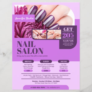Purple Nail Salon, Makeup Artist, Beauty Salon - Flyer