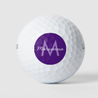 Purple Name and Modern Monogram