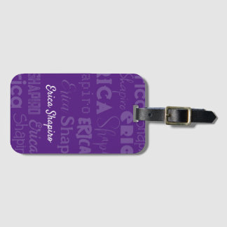Purple Name Luggage Tag
