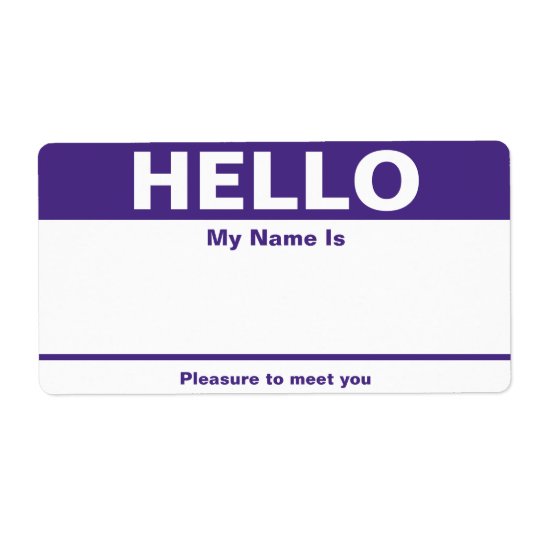 Purple Name Tag - Avery Label | Zazzle.co.uk