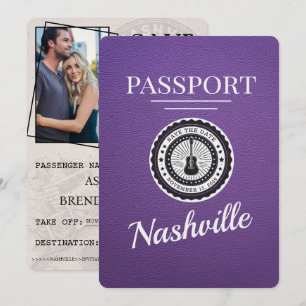 Purple Nashville Passport Save The Date