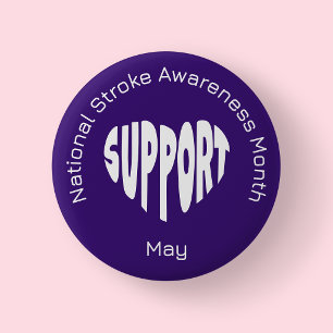 Purple National Stroke Awareness Month Button