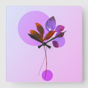 Purple Nature Abstract Wall Clock