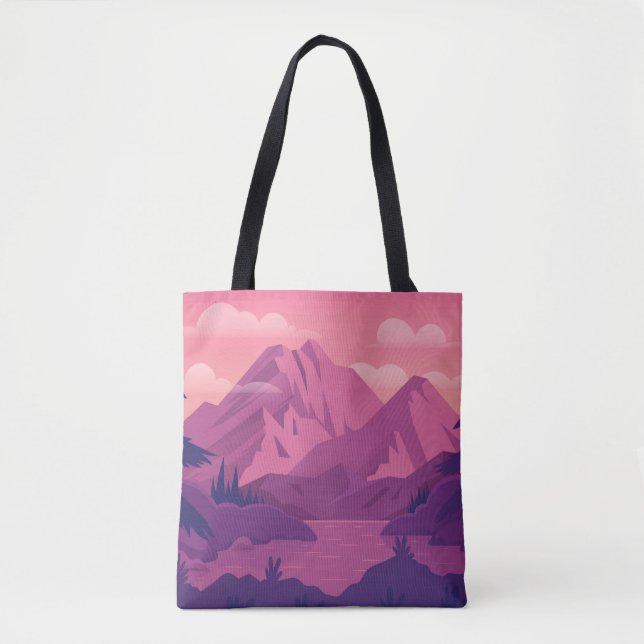 Purple Nature Landscape Tote Bag (Front)
