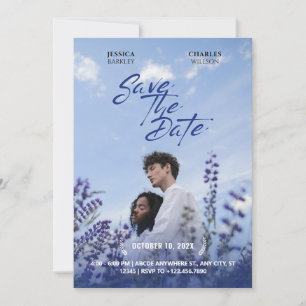 Purple nature movie poster wedding photo  save the date